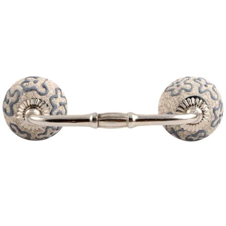 Slate Blue Crackle Ceramic Bridge Handle